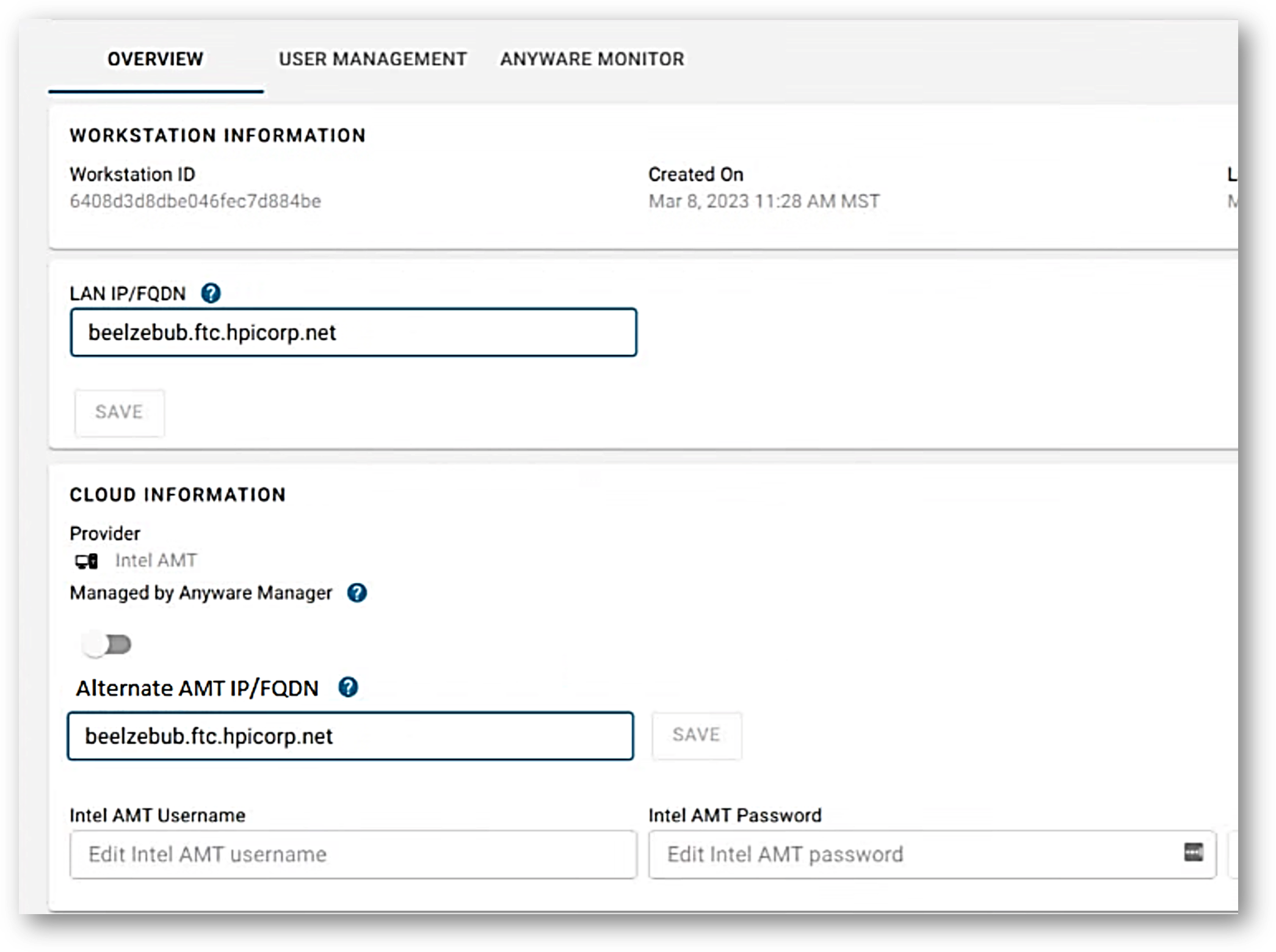 Alternate hostnames_Anyware Manager 2304