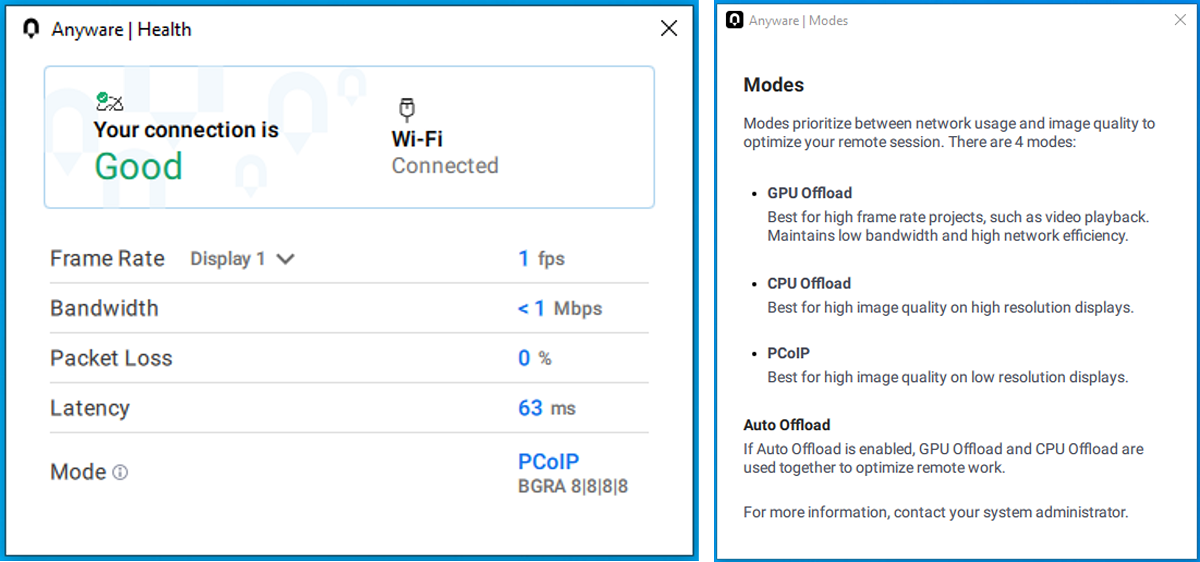 Connection Health Monitor with Modes